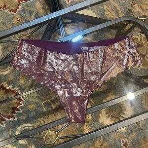 Victoria's Secret Dark Pink and Gold Thong